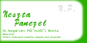 neszta panczel business card